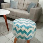Stool Bulat Kain Sofa Zig Zag 40 cm x 40 cm